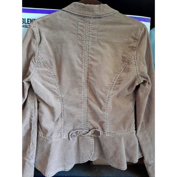 Anthropologie Corduroy Preppy Blazer Jacket Tan Striped Lining Womens Size 6 - Picture 8 of 12